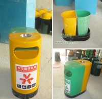 分類玻璃鋼垃圾桶，大受深圳沙井實(shí)驗(yàn)學(xué)校用戶歡迎