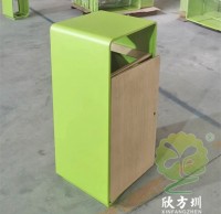 室內(nèi)戶(hù)外轉(zhuǎn)木紋方形不銹鋼垃圾桶